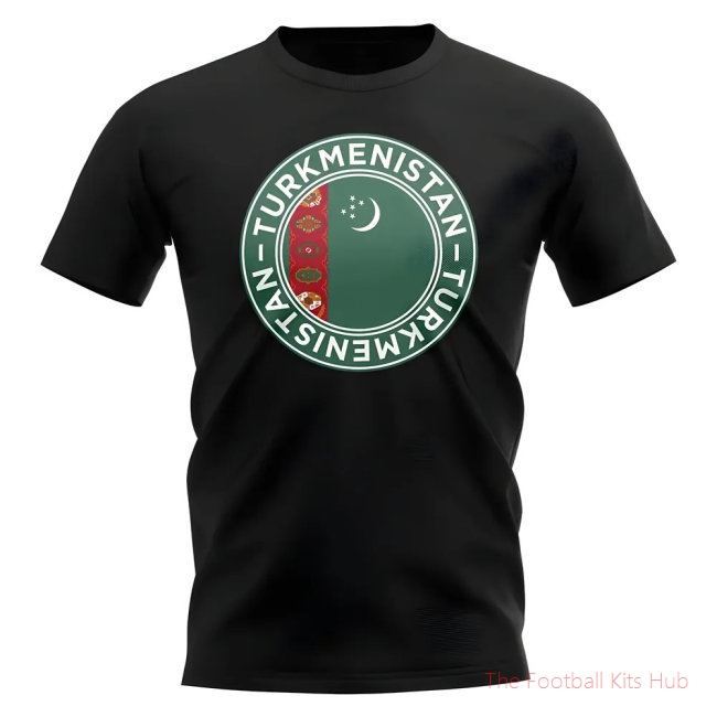 Turkmenistan Football Badge T-Shirt (Black)