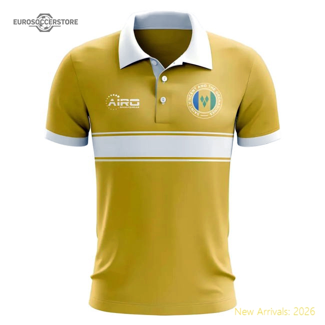 Saint Vincent and The Grenadines Concept Stripe Polo Shirt (Yellow)