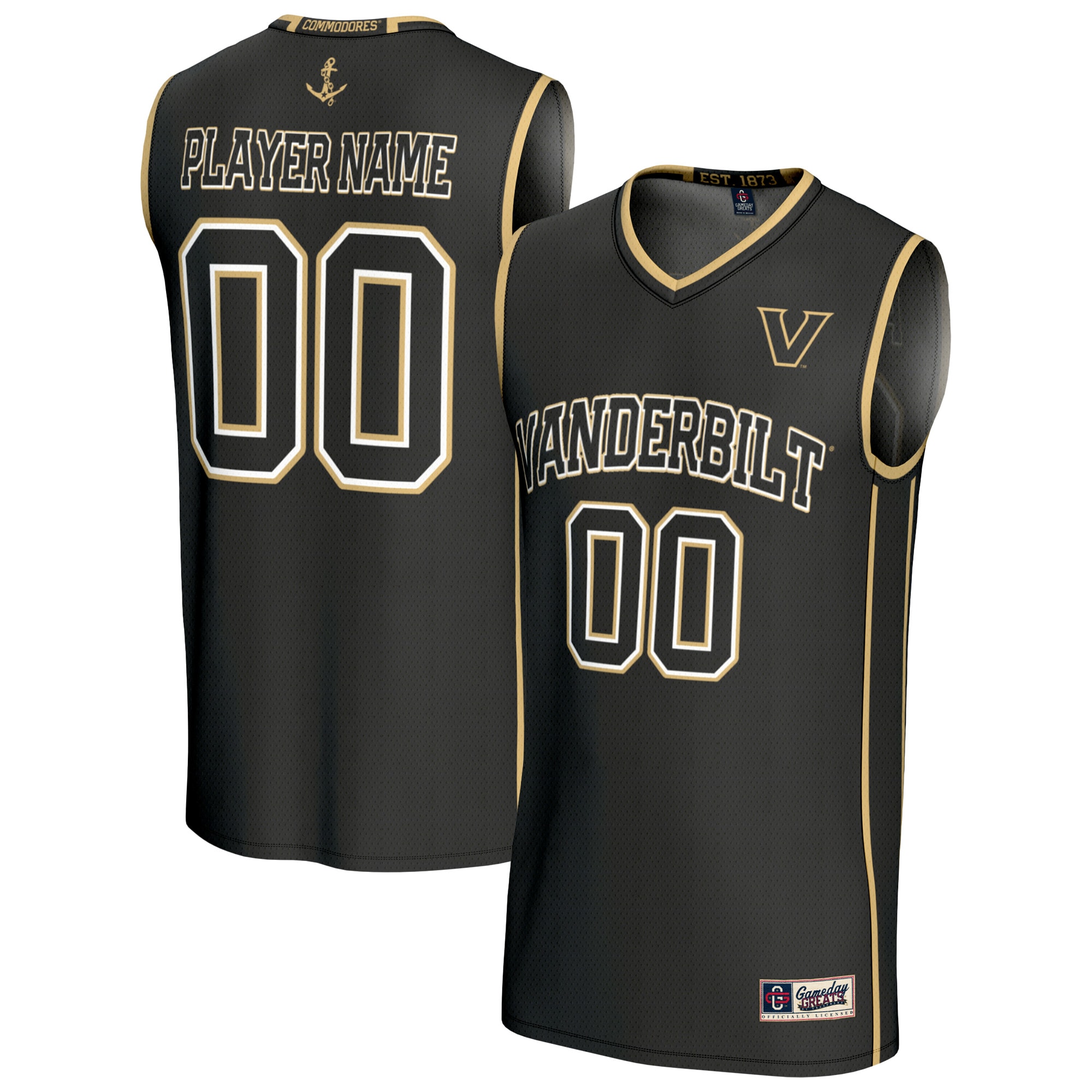 [NJP] Vanderbilt Commodores GameDay Greats Lightweight Collegiate Women's Basketball NIL Pick-A-Player Fashion Jersey - Black