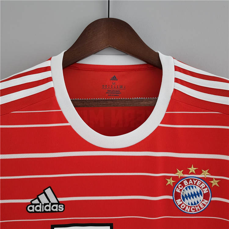 Moisture Wicking Bayern Munich 2223 Home Red Soccer Jersey Football