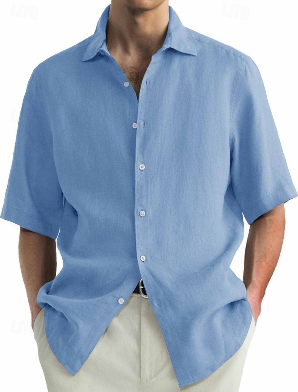 Men's Shirt Casual 100% Cotton Acid Wash Black White Light Green Pink