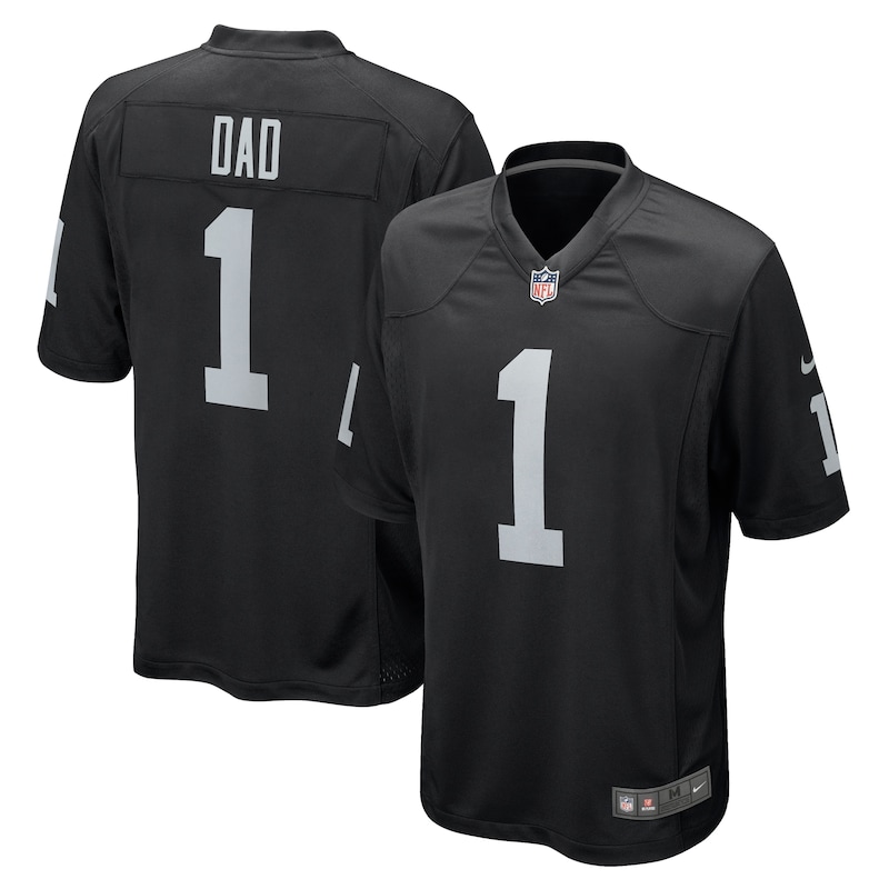 None Number 1 Dad Team Captain LV Raiders Genuine Jersey Football Appa