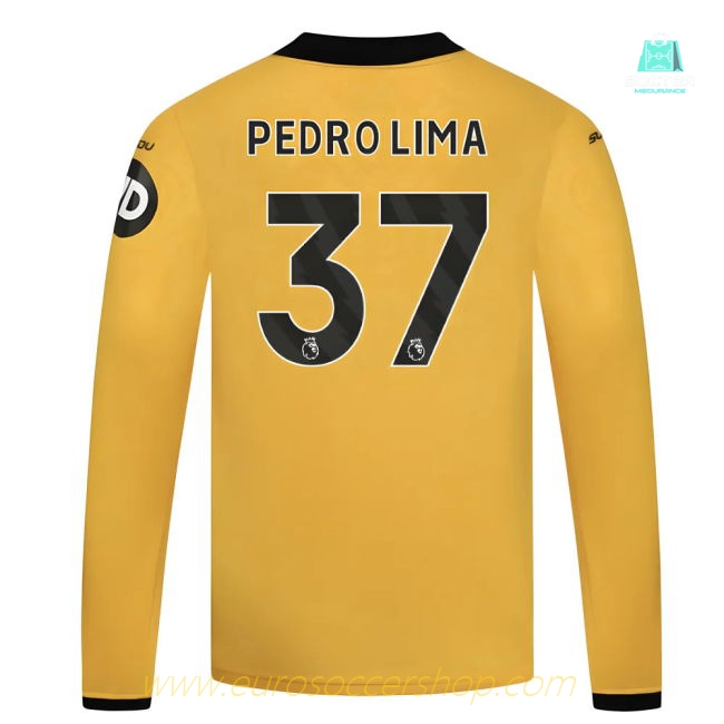 2025-2026 Wolves Long Sleeve Home Shirt - Kids (Pedro Lima 37)