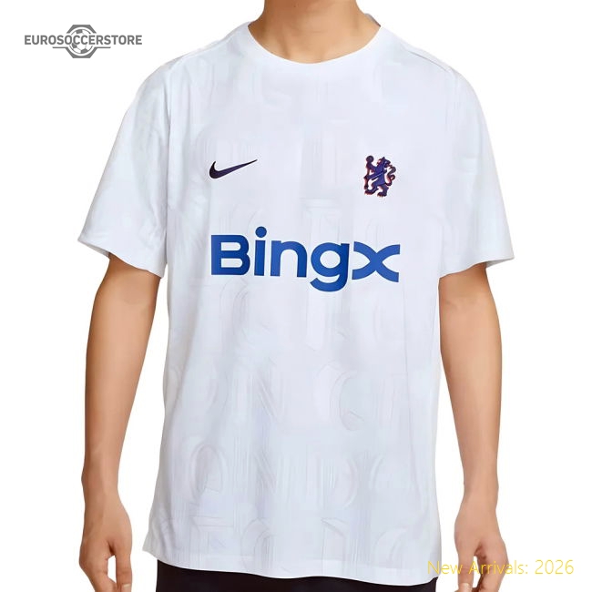 2025-2026 Chelsea Academy Pro Pre-Match Football Top (White) (World Champions 25)