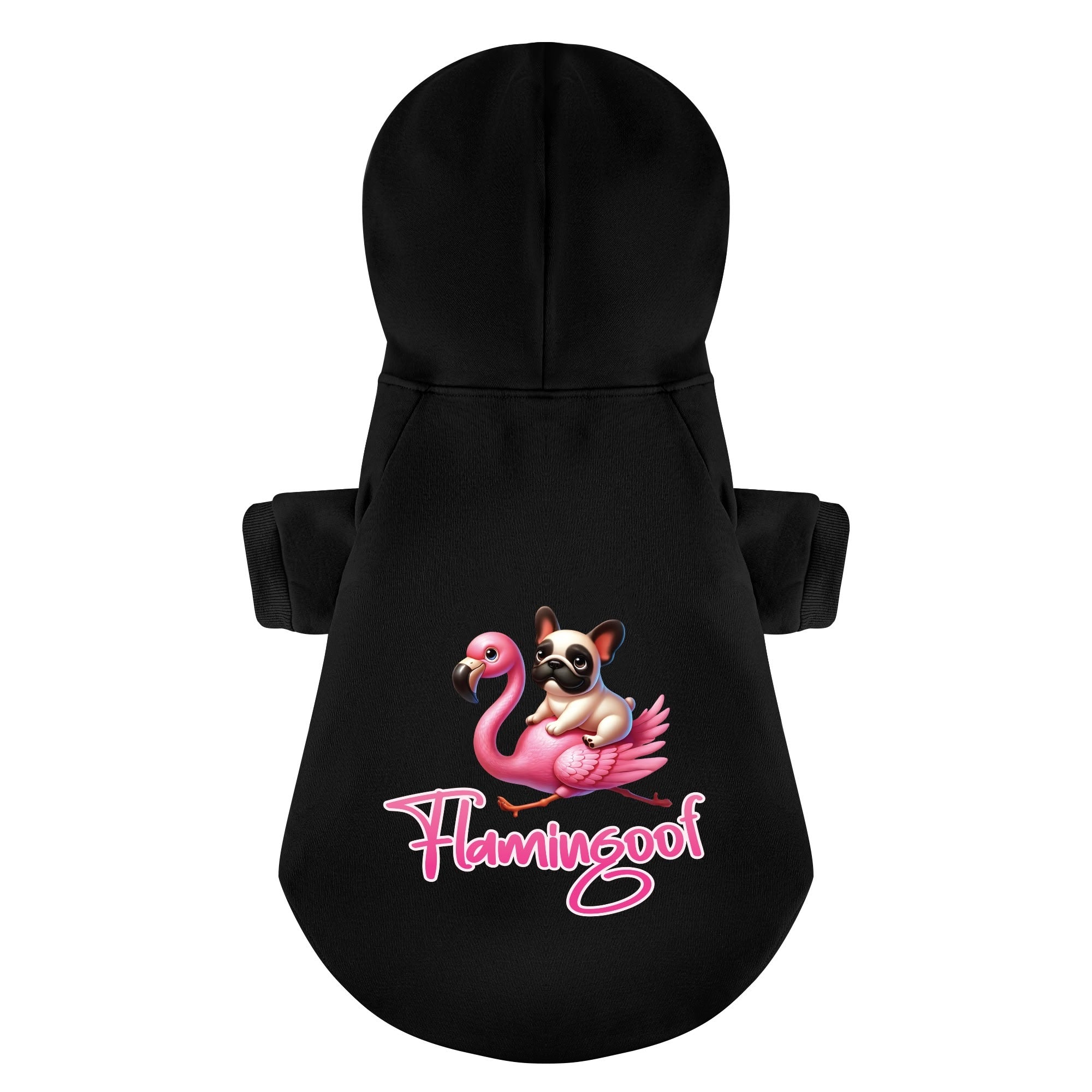 Street-Ready Flamingoof - Personalized French Bulldog Hoodies With Fu...