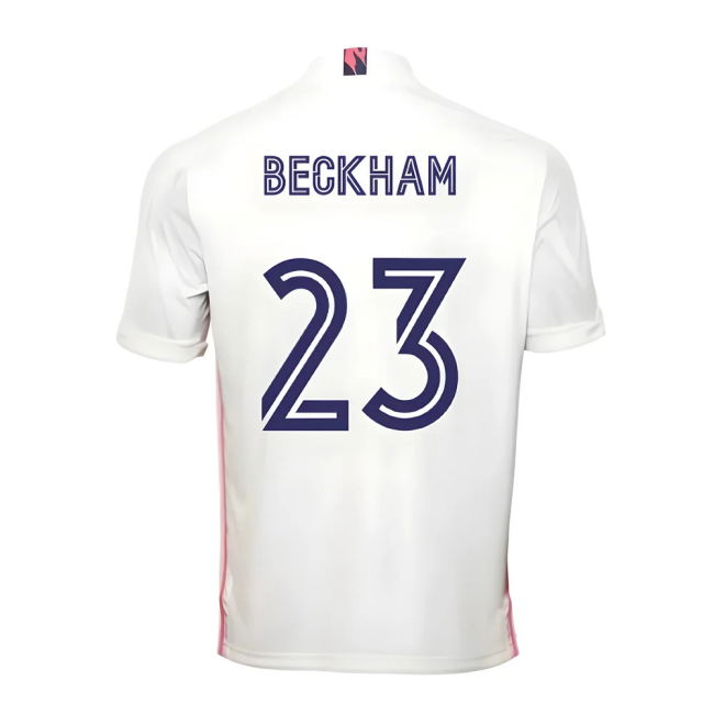 2020-2021 Real Madrid Adidas Home Football Shirt (BECKHAM 23) - Sta...