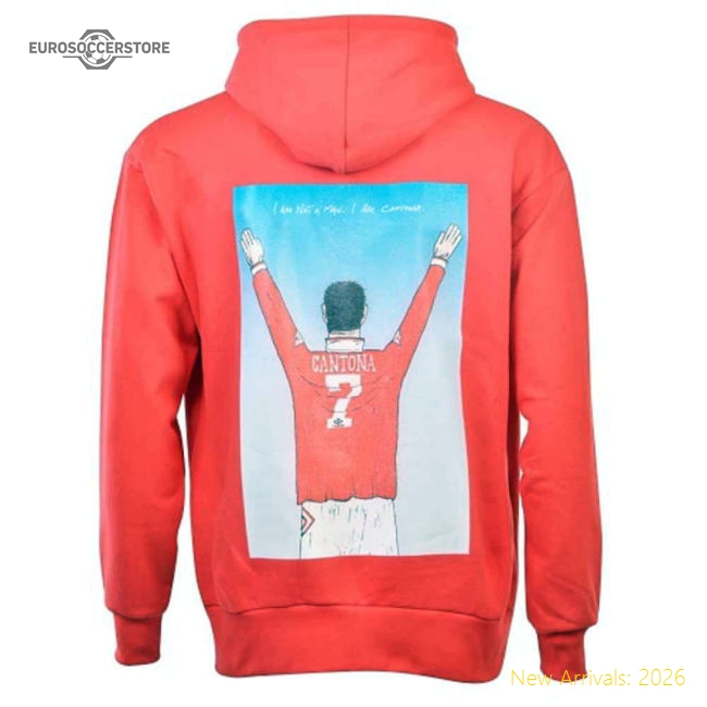 Official Manchester Reds Retro I Am Cantona Zipped Hoodie (red)
