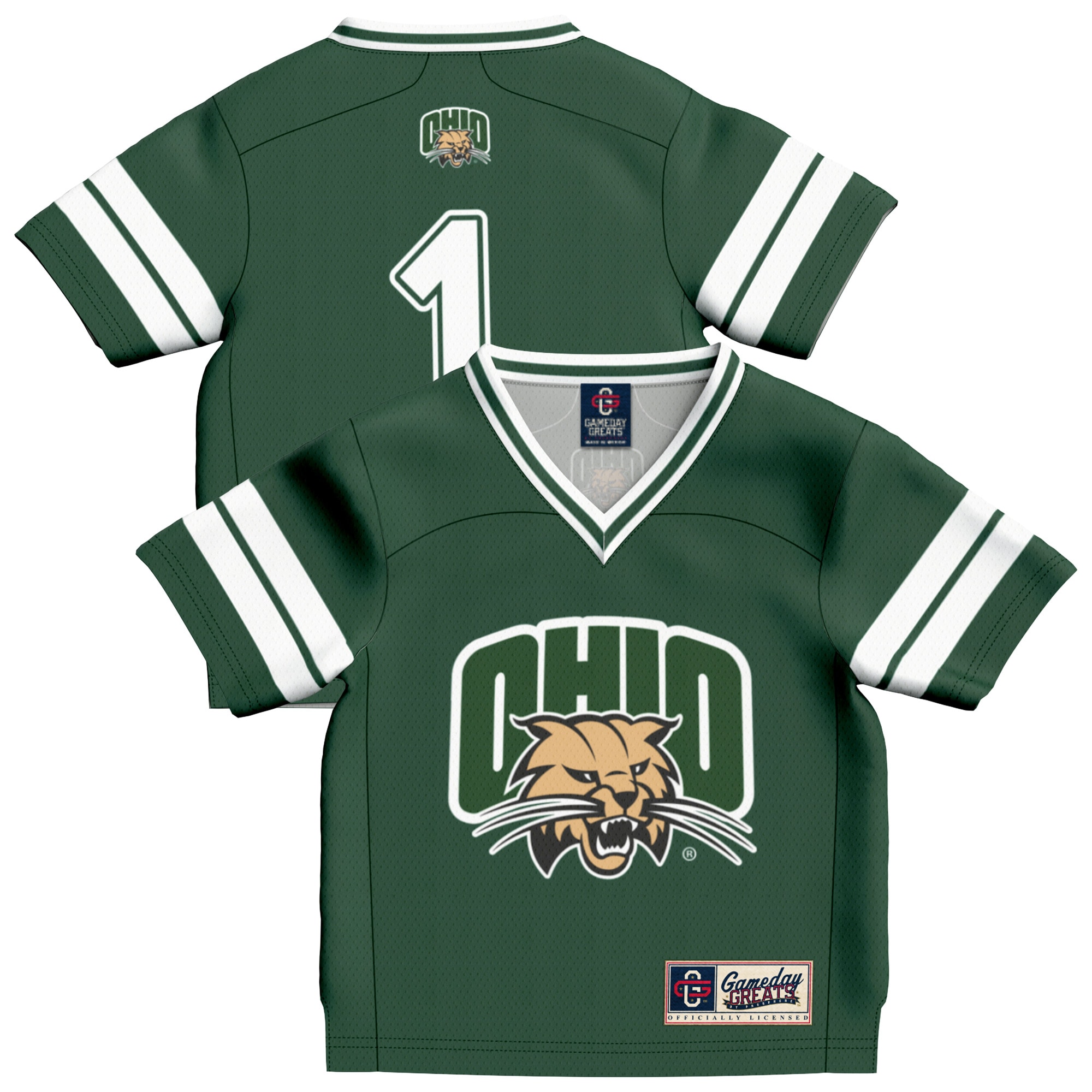 #1 Ohio Bobcats GameDay Greats Infant Collegiate Football Fashion 2026 Season Football Jersey - Green