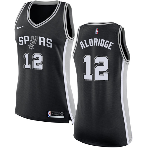 Black LAC Antonio Spurs #12 Nike High-Quality Jersey Game Day Wear