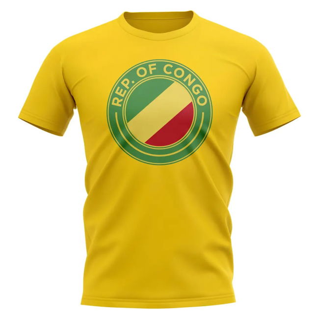 Performance-Driven Congo Republic Football Badge T-Shirt (Yellow)
