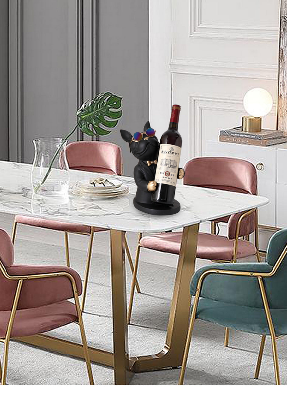 Pet-Lover French Bulldog Figurine Wine Rack Sculpture for Pet Premium