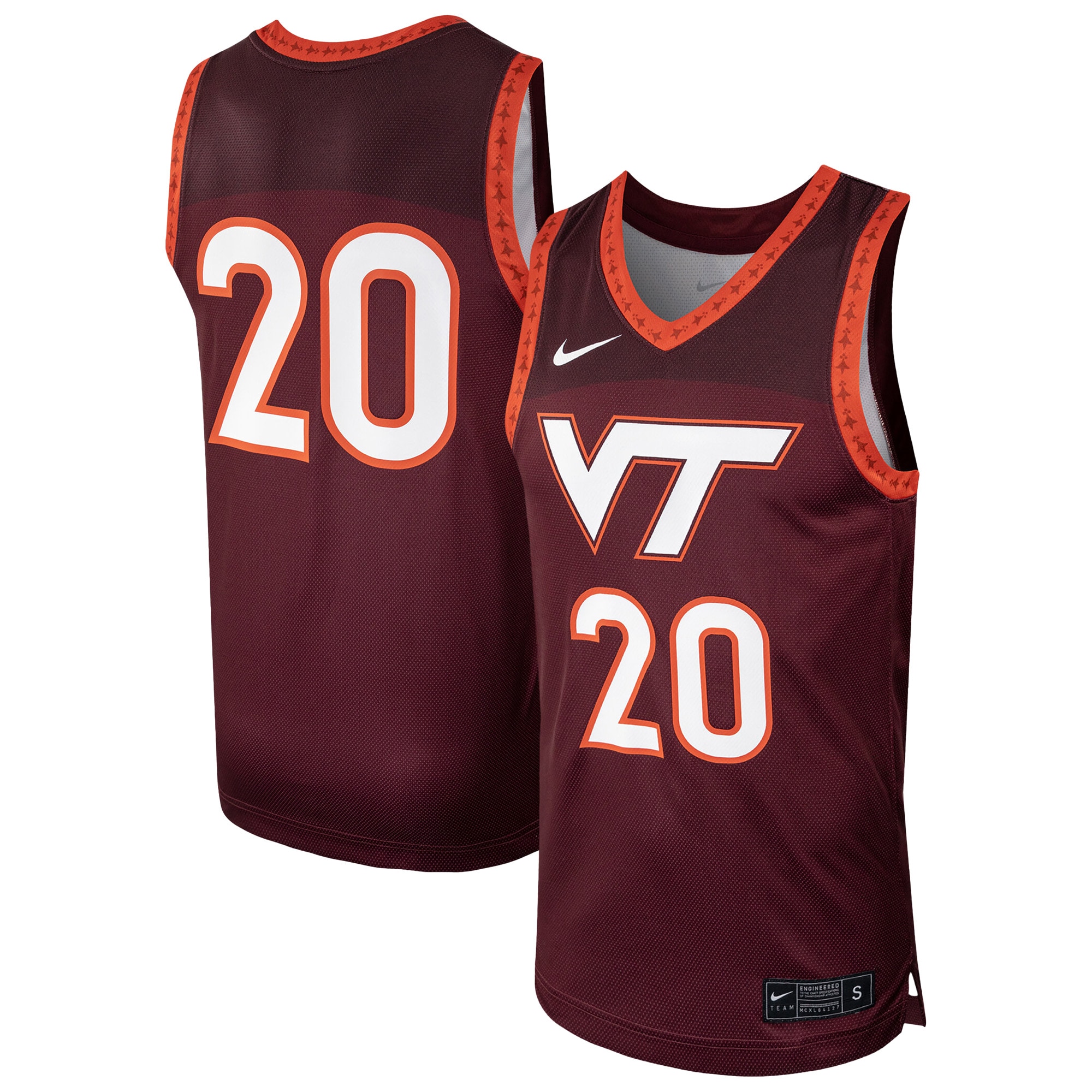 [NJP] Virginia Tech Hokies Replica Basketball Jersey - Maroon