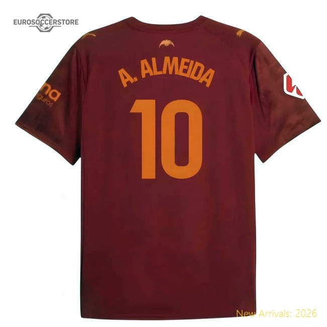 Trending 2025-2026 Valencia Away Shirt (Kids) (A. Almeida 10)