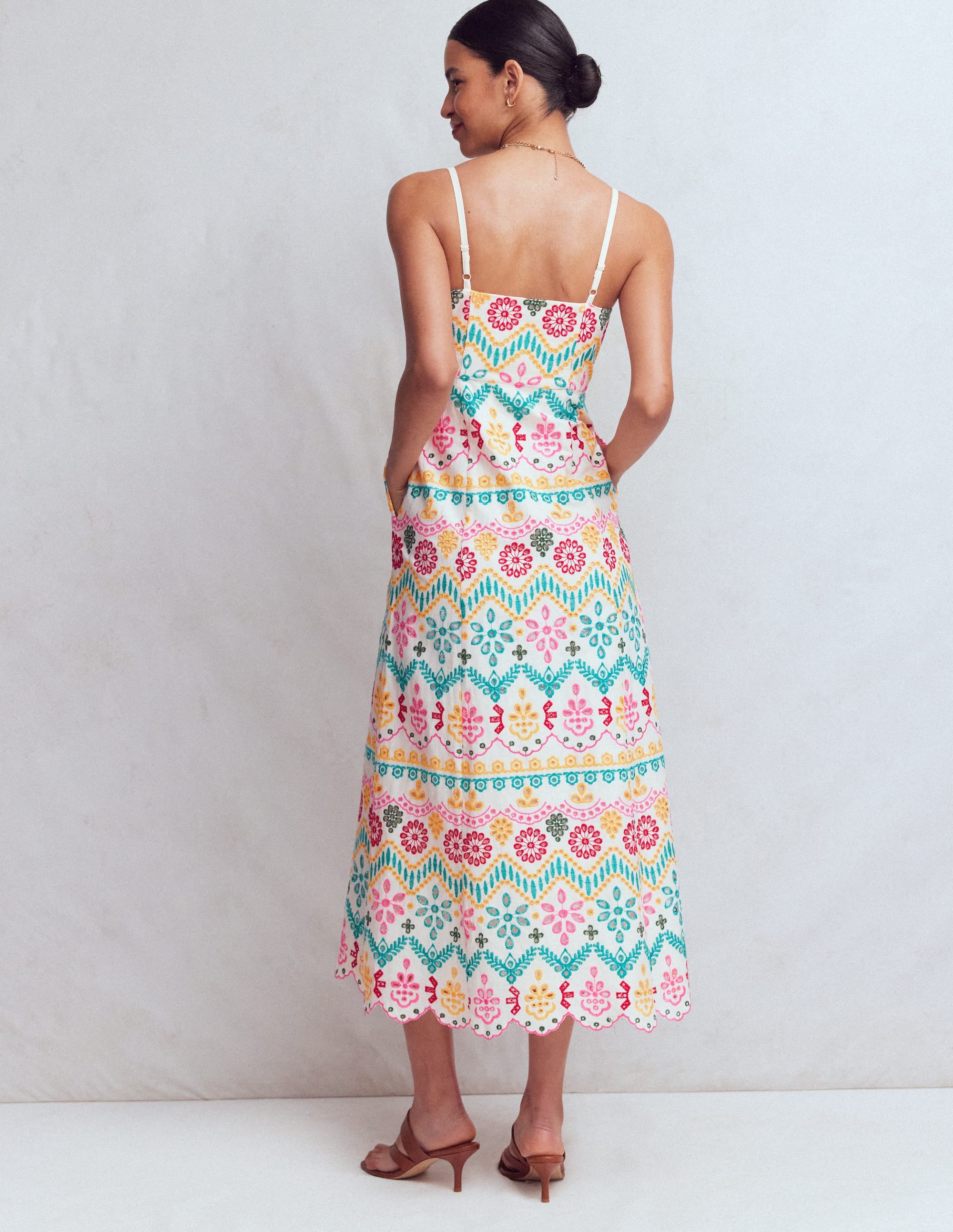 Empire Linen Broderie Dress