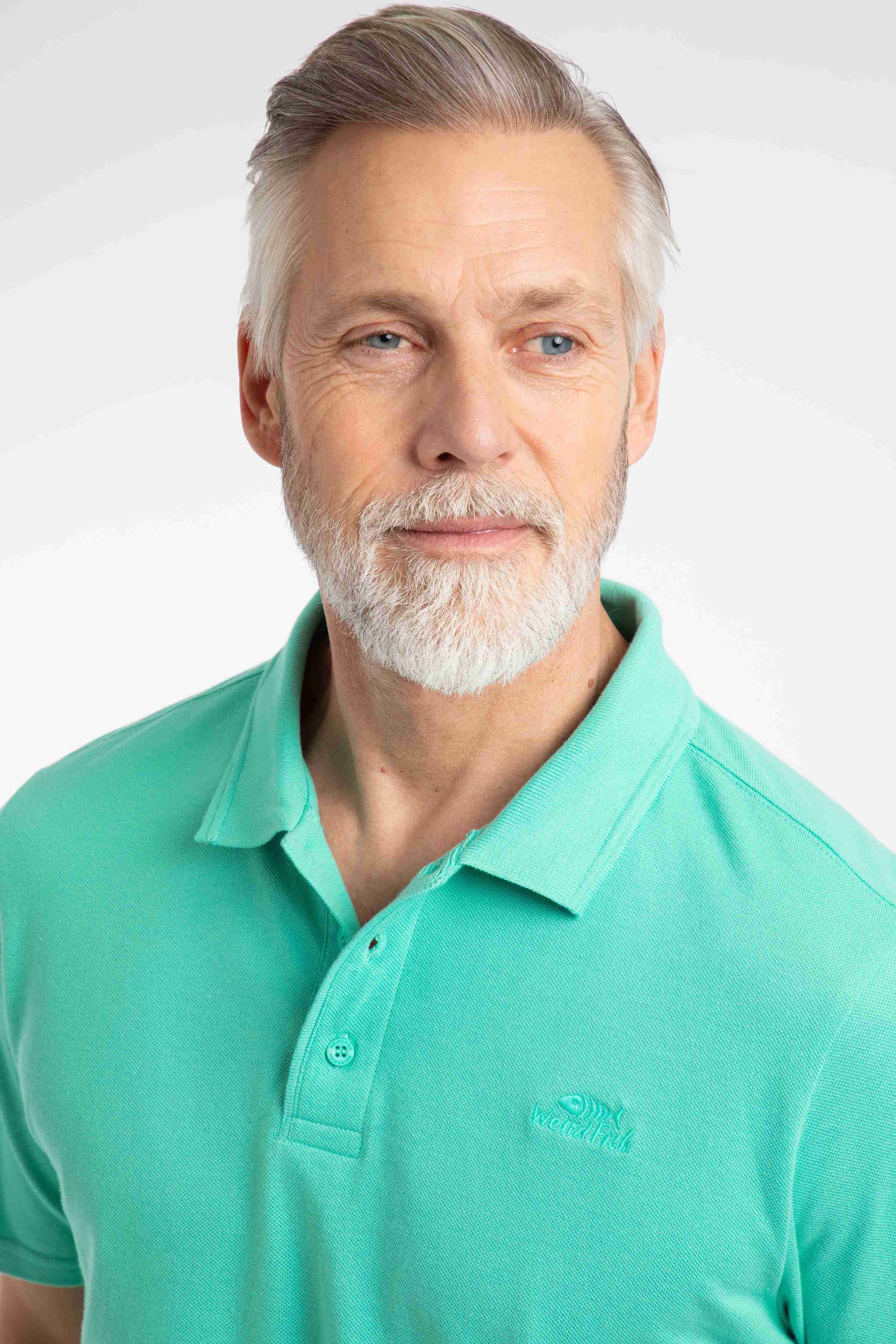 Giles Pique Polo Shirt Aqua Marine