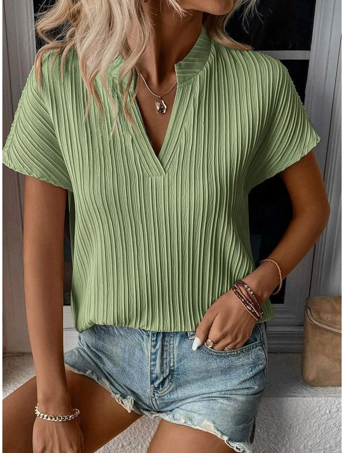 Women's Lace Tops Elegant Bohemia Fashion Short Sleeve Crew Neck Regular Tops Casual Daily Going out White Summer Spring