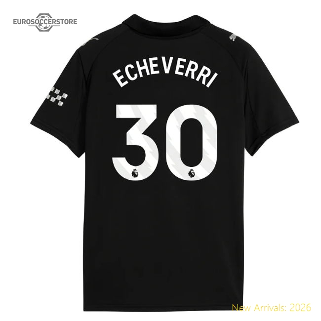 Professional 2025-2026 Man City Away Uniform Kids Echeverri 30