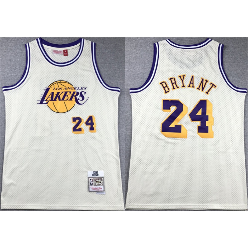 Game Day Vintage Men's LAL #24 Kobe White Basketball Jersey