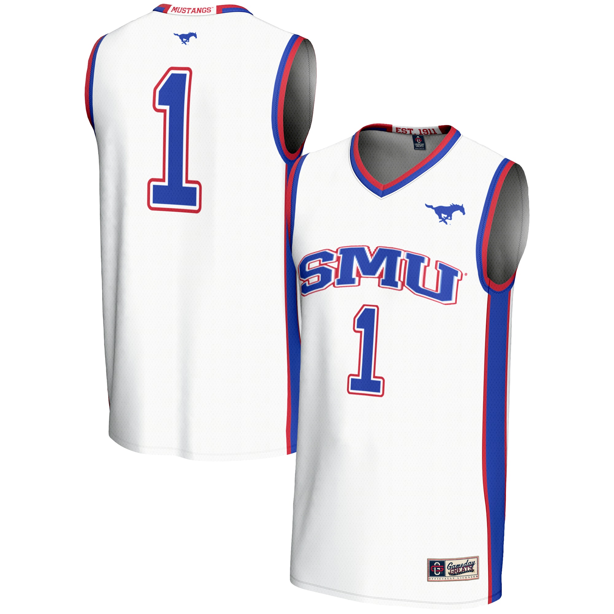 [DDG] Women's SMU Mustangs GameDay Greats Lightweight Basketball Jersey - White