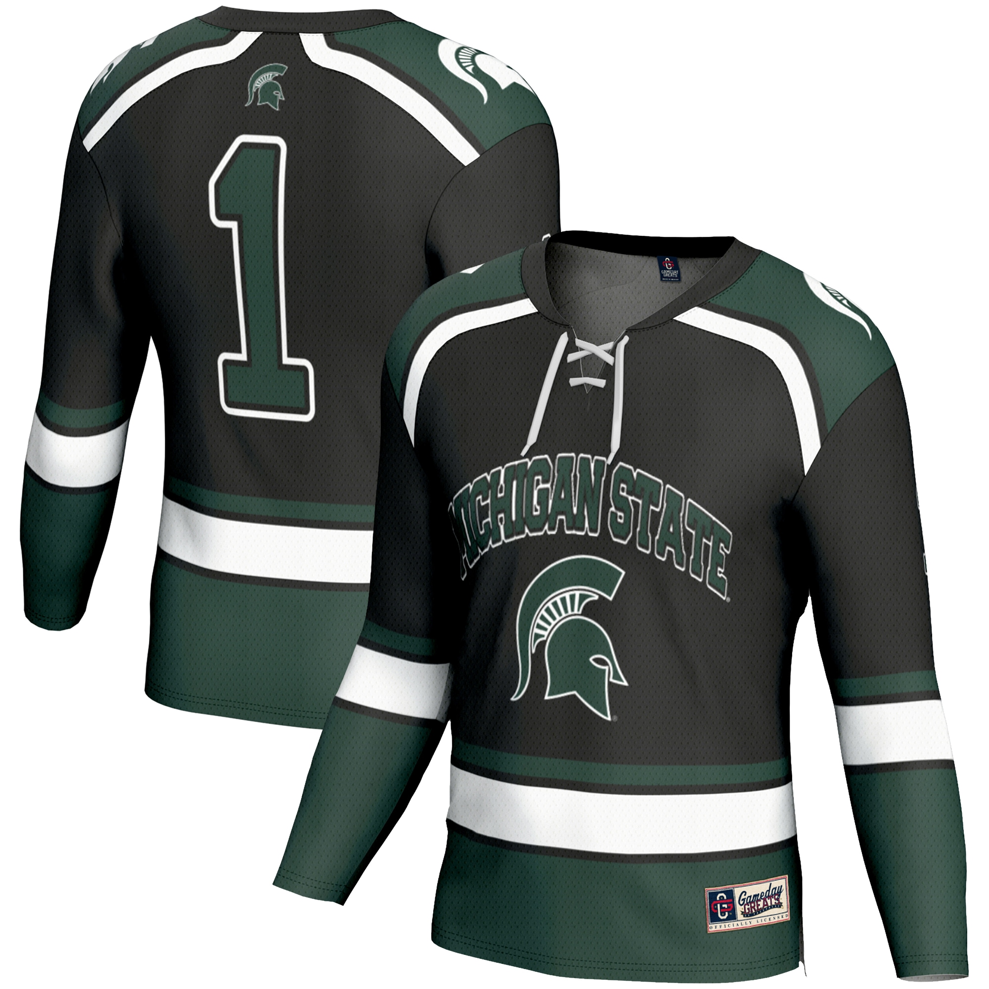 [NJP] Michigan State Spartans GameDay Greats Youth Hockey Jersey - Black