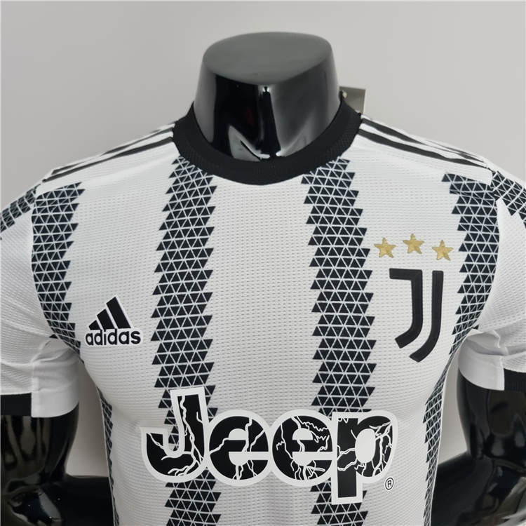 2223 Juventus Home White Black Soccer Jersey Football Shirt Player