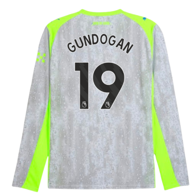 Man City 2025-20 Third Football Shirt with Gundogan Printing L M S