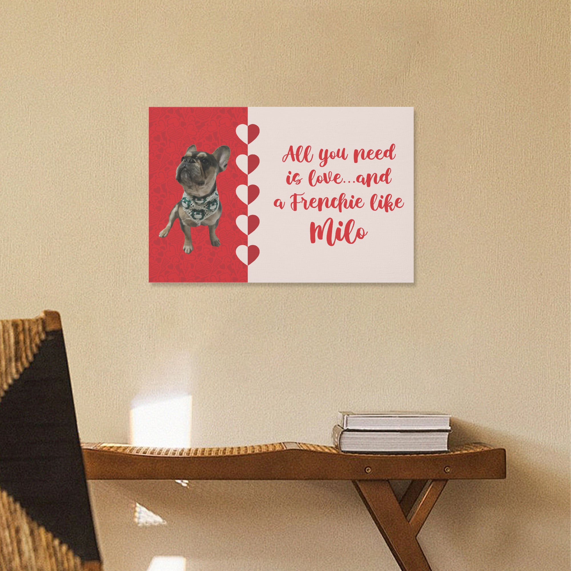 Sapphire - Personalized Adorable Frenchie Canvas Wall Art