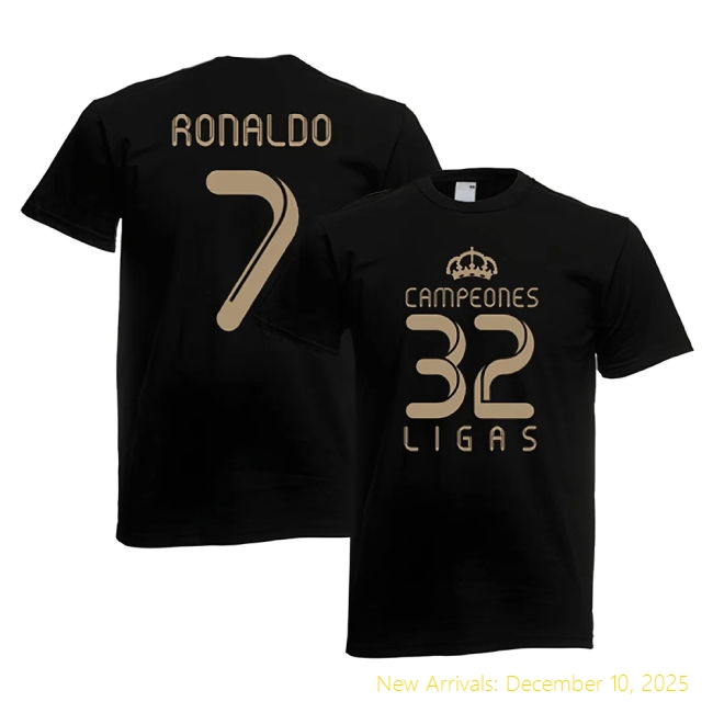 RM 2012 Real Madrid Champions T-High-Quality Shirt (Black) - Ronaldo 7
