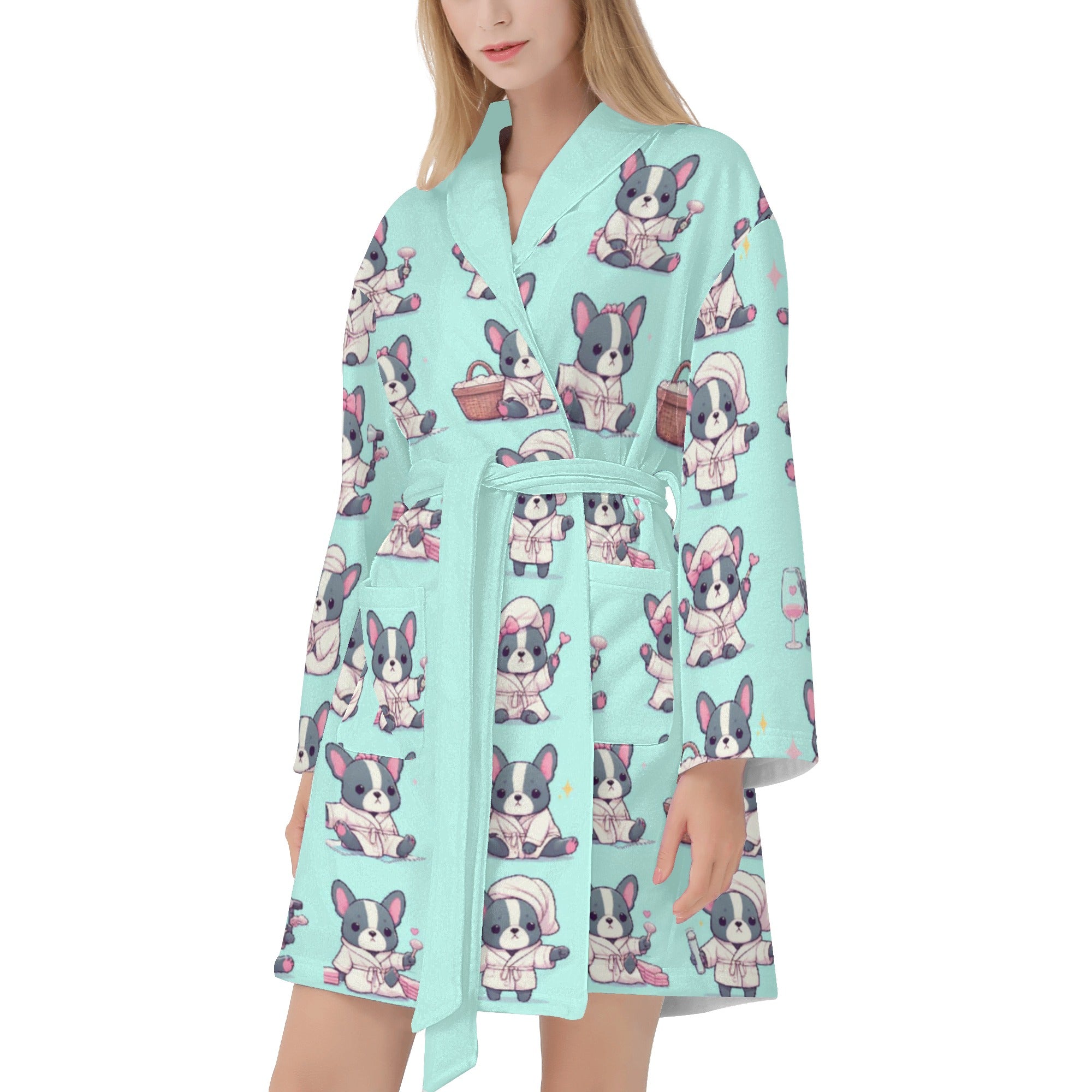 Mia - Bulldog Women Bathrobe Summer Wear | Vet-recommended
