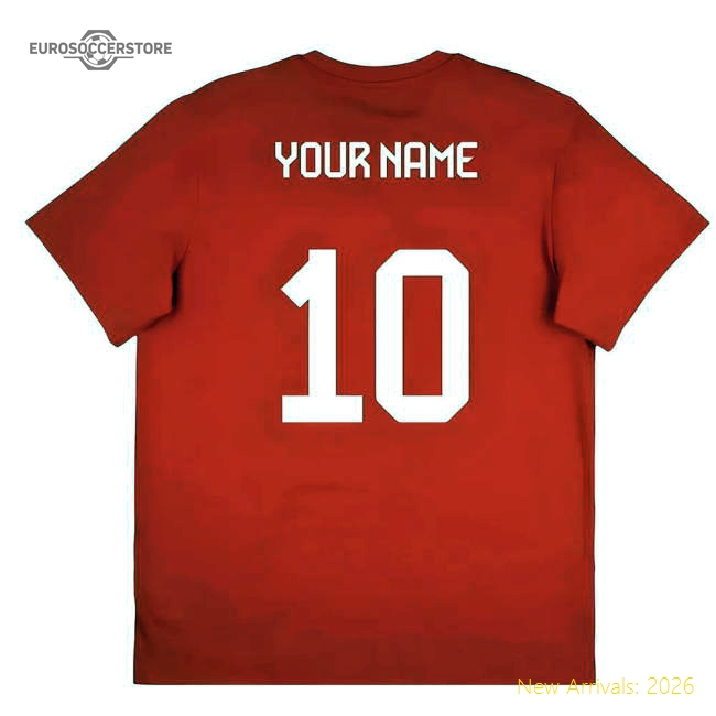 2025-2026 Bayern Munich Seasonal Graphic Tee (red) (your Name)