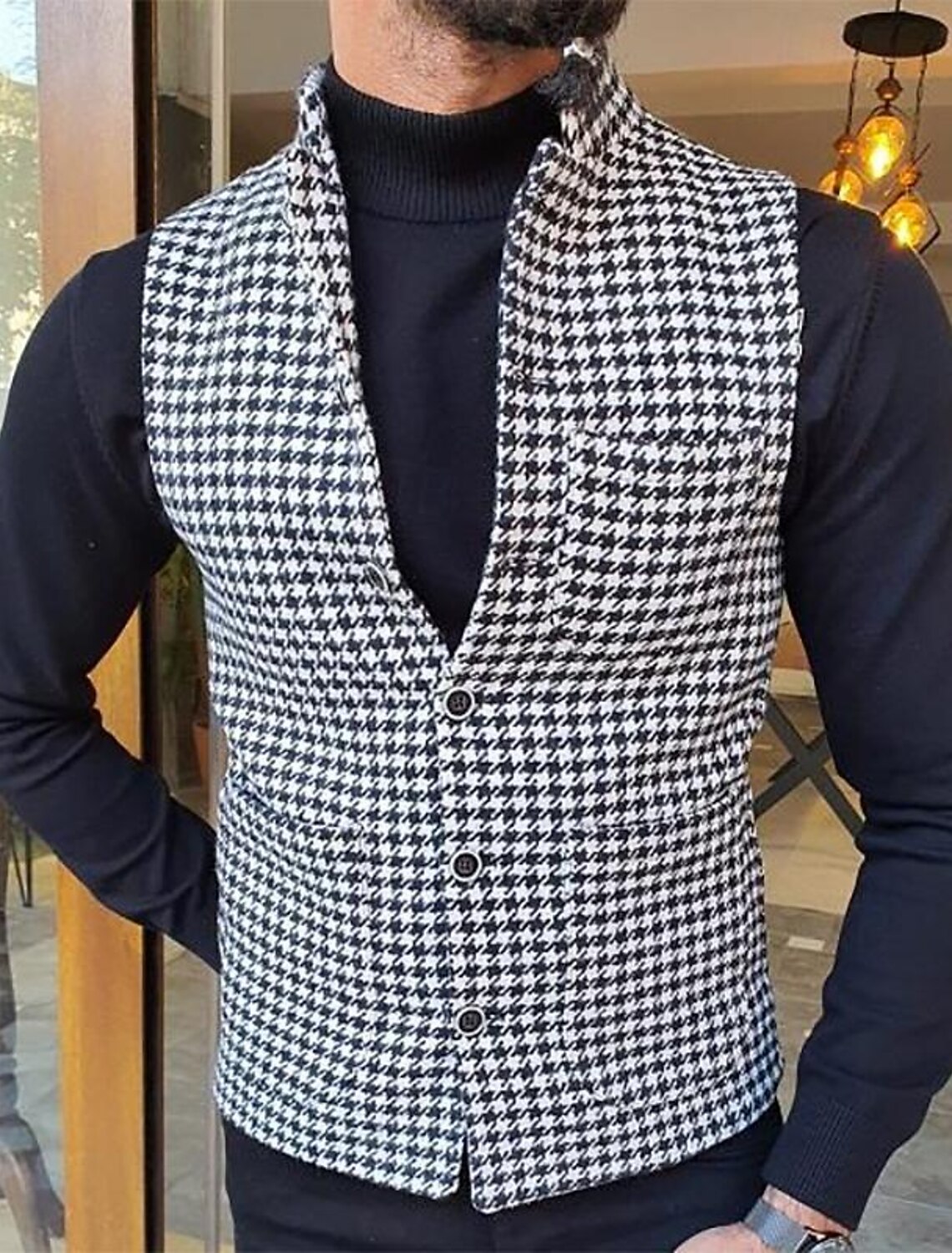 Men's Vest Gilet Casual Daily Traditional Spring & Fall Basic