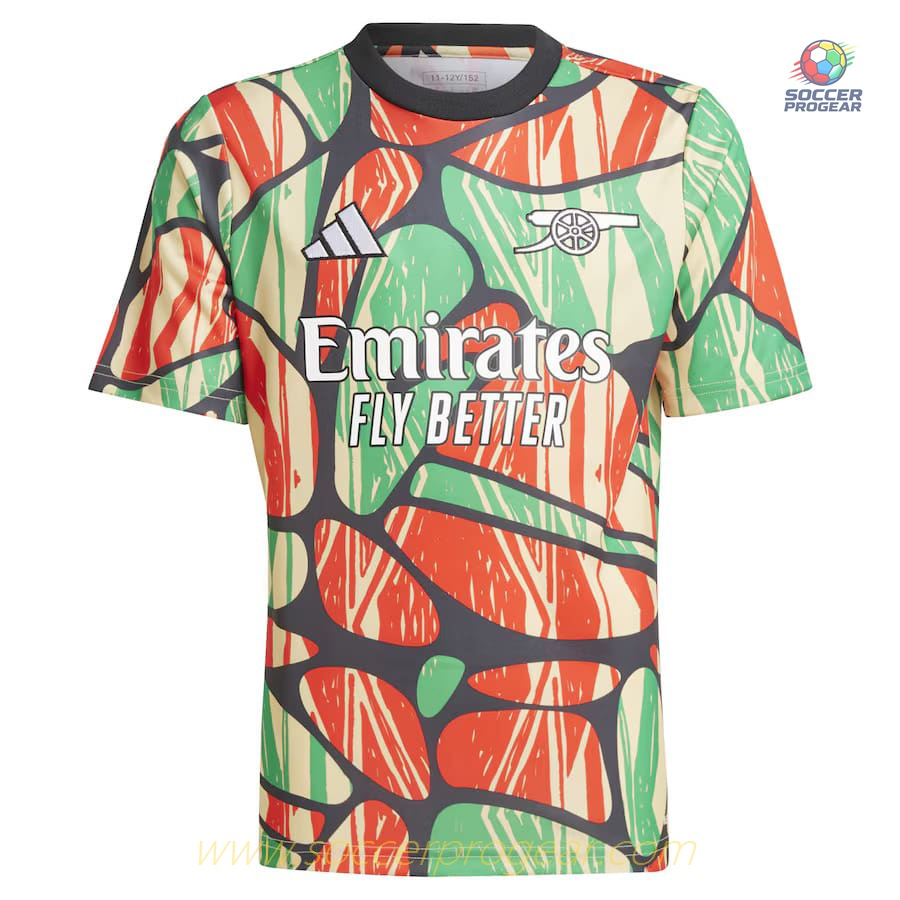 Arsenal Youth Pre-Match Football Jersey 2024-2025 Season Red