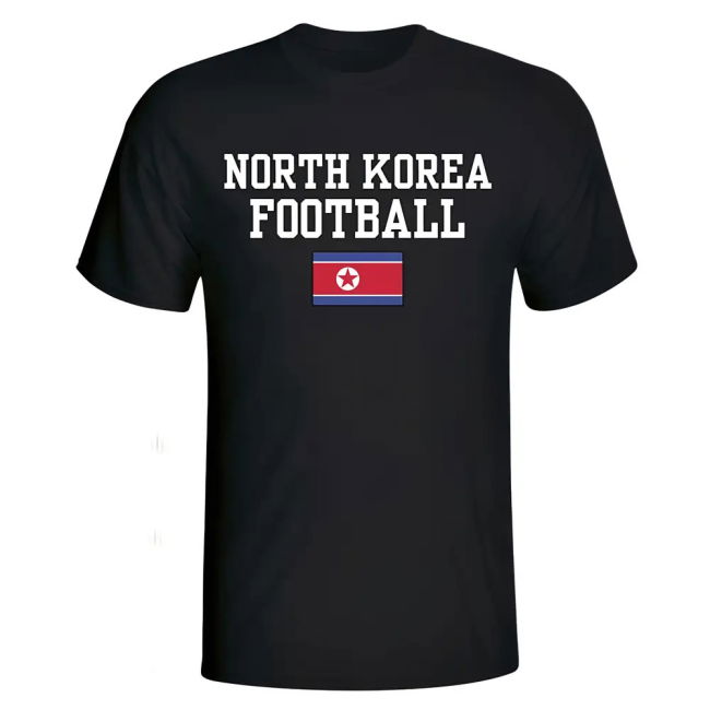 Exclusive-Design North Korea Football T-Shirt - Black Limited-Edition