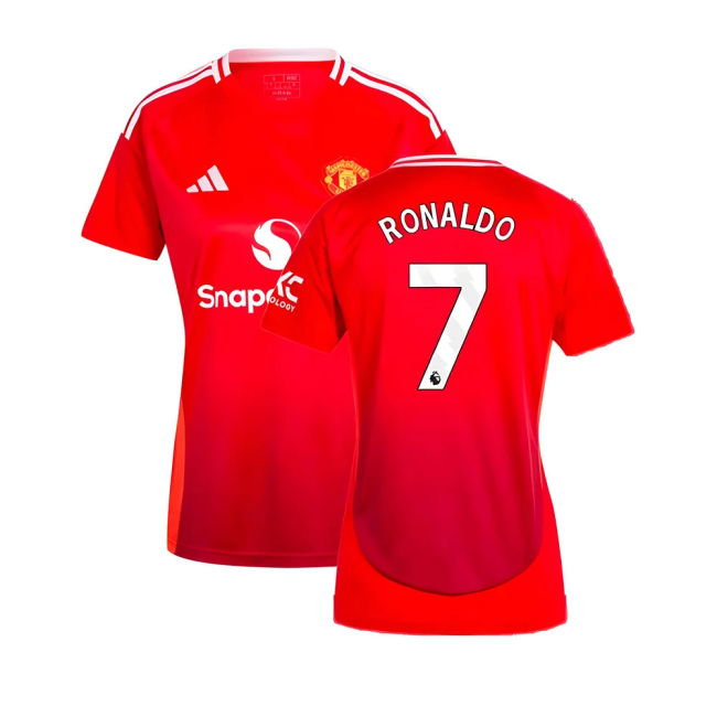 2024-20 Man Utd Official Home Soccer Jersey Ronaldo #7 L M Women S