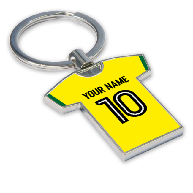 Women's Personalised Norwich City Football Shirt Key Ring