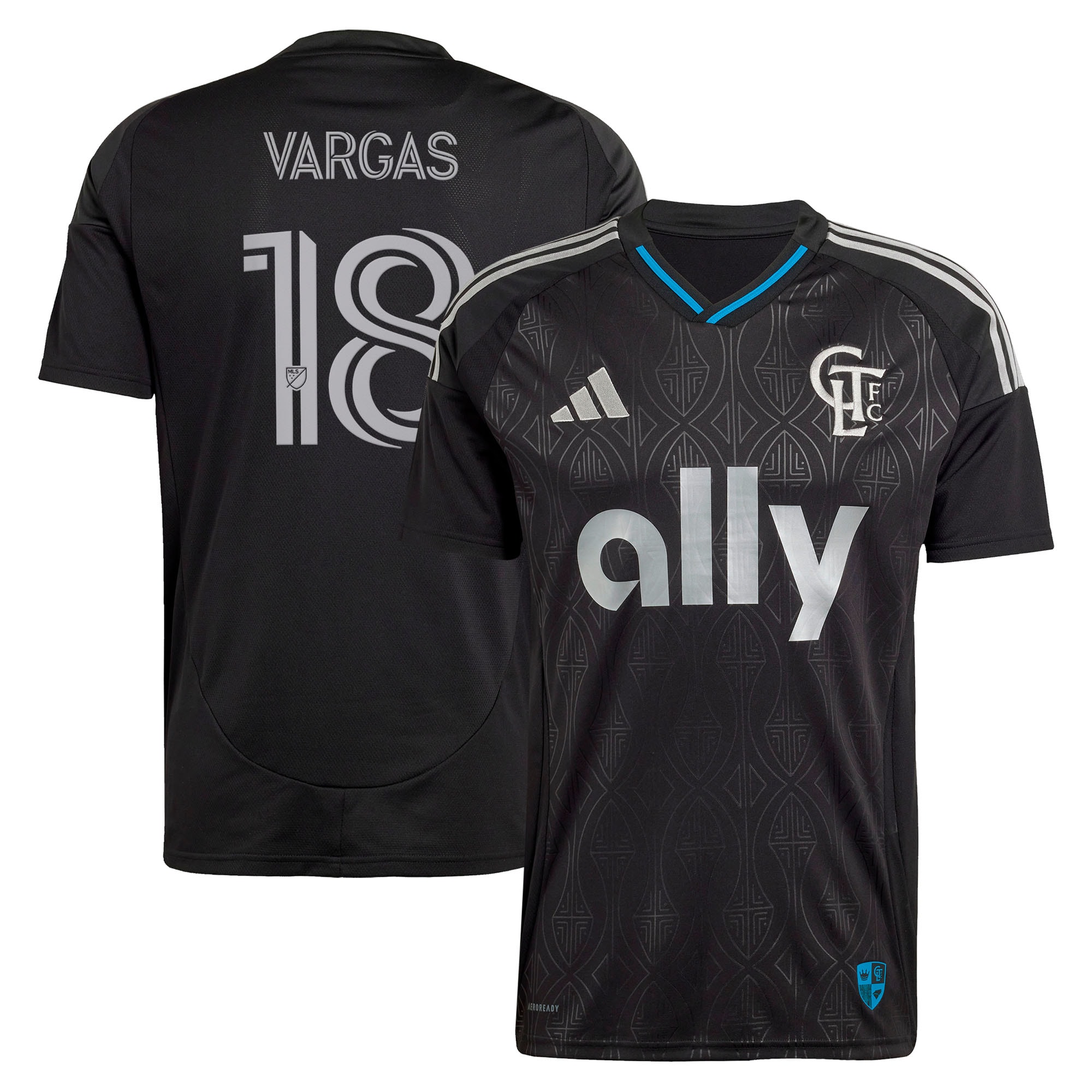 [SJH] Women's Kerwin Vargas Charlotte FC 2025 Fortress Kit Replica Jersey - Black