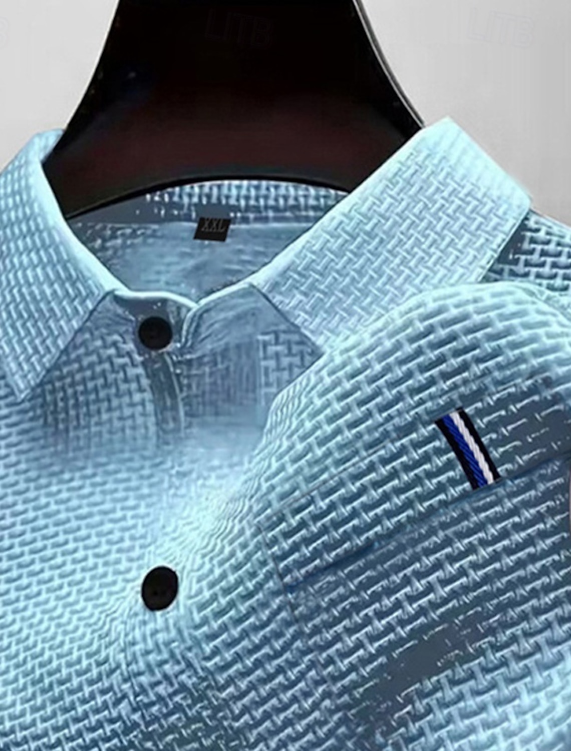 Multi Packs 3pcs Men's Lapel Short Sleeves White+Black+Blue Ice Silk Seersucker Polo Button Up Polos Golf Shirt Jacquard Plain Vacation Daily Wear Polyester Summer