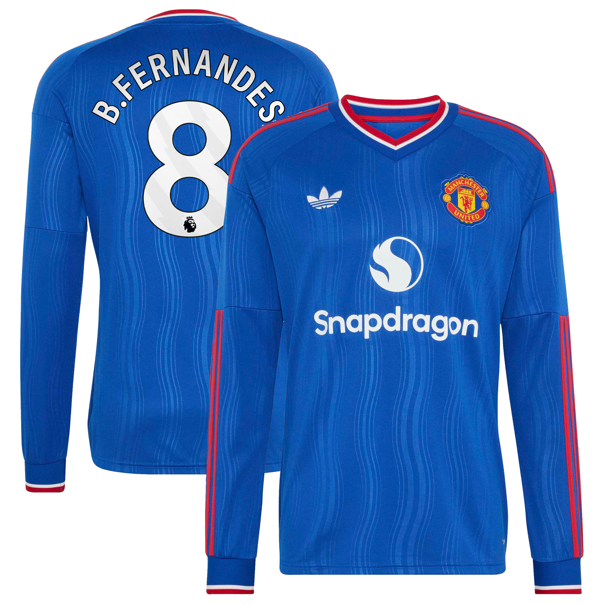 [SJH] Bruno Fernandes Manchester United 2026/27 Away Replica Long Sleeve Jersey - Royal