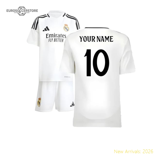 Fan-Favorite 2024-2025 Real Madrid Home Mini Kit (Your Name)