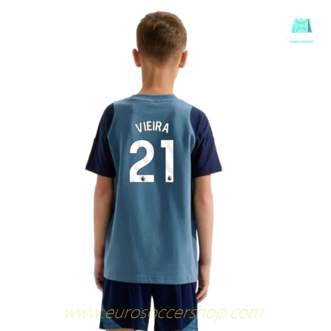 2025-2026 Arsenal Training Tee (Blanch Blue) - Kids (Vieira 21)