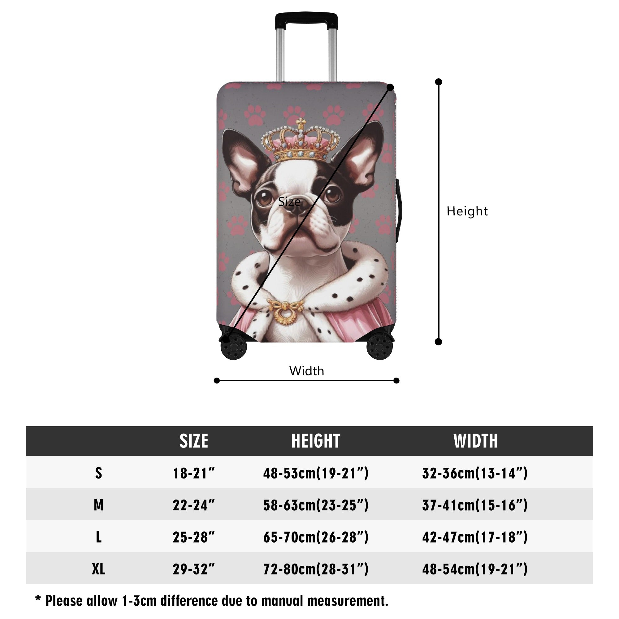 French Bulldog Blu Luggage Cover For Boston Terrier Lovers Durable Dog Item