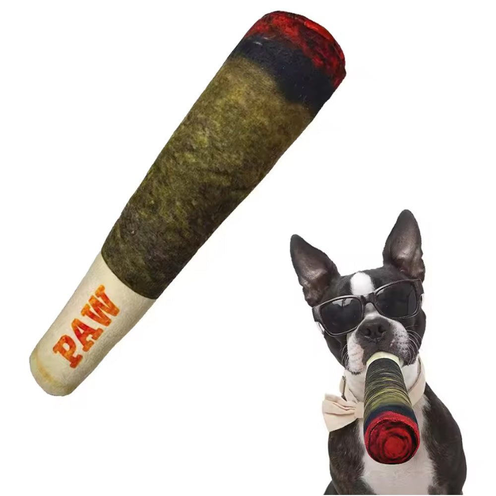 Chewbar Frenchie Cigar Toy – Interactive Squeaky Plush Chew Toy