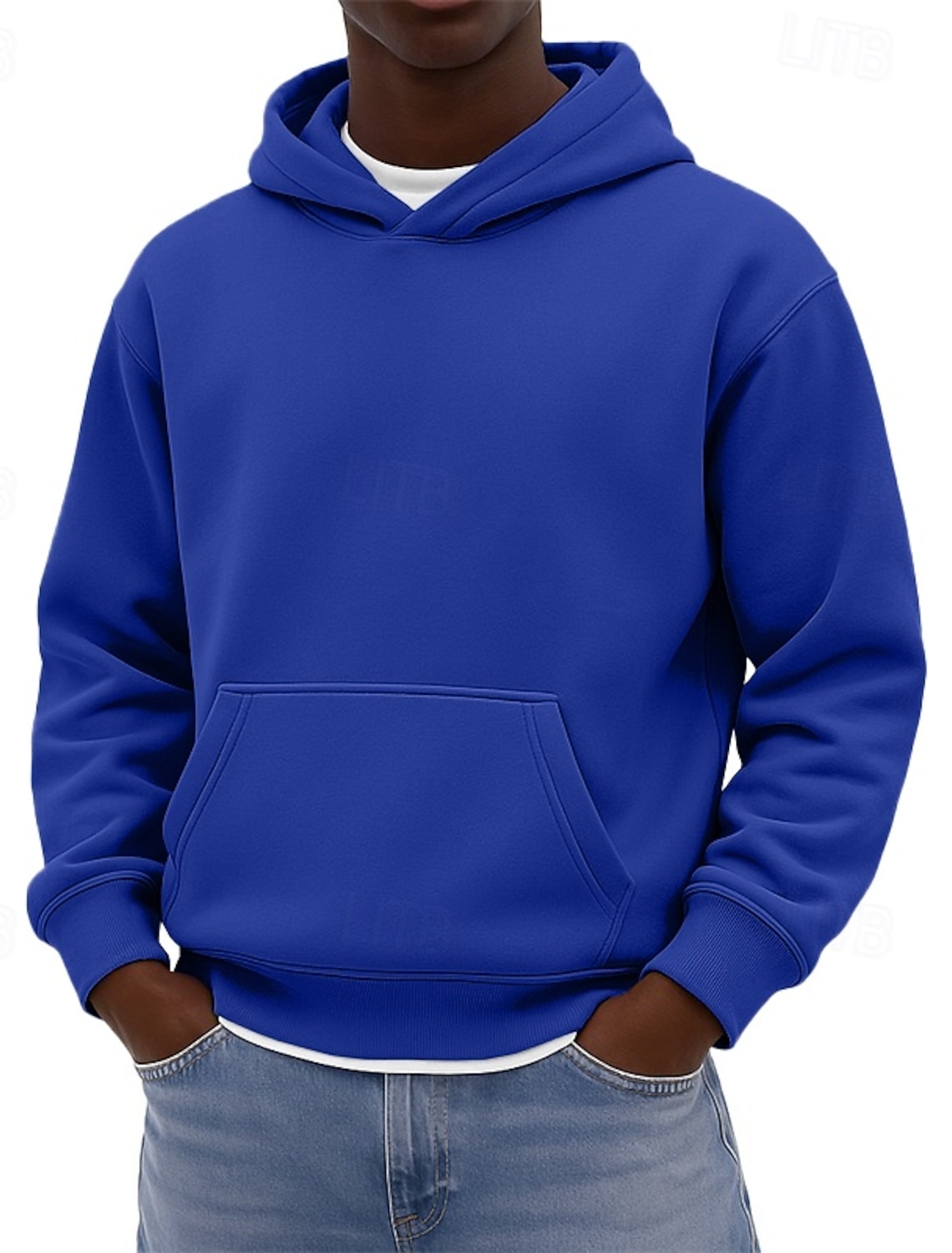 Men's Hoodie Pullover Black White Burgundy Navy Blue Royal Hooded