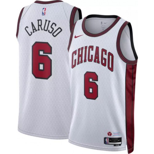 White Nike Chicago Bulls #6 Jersey - Polyester Basketball Jersey