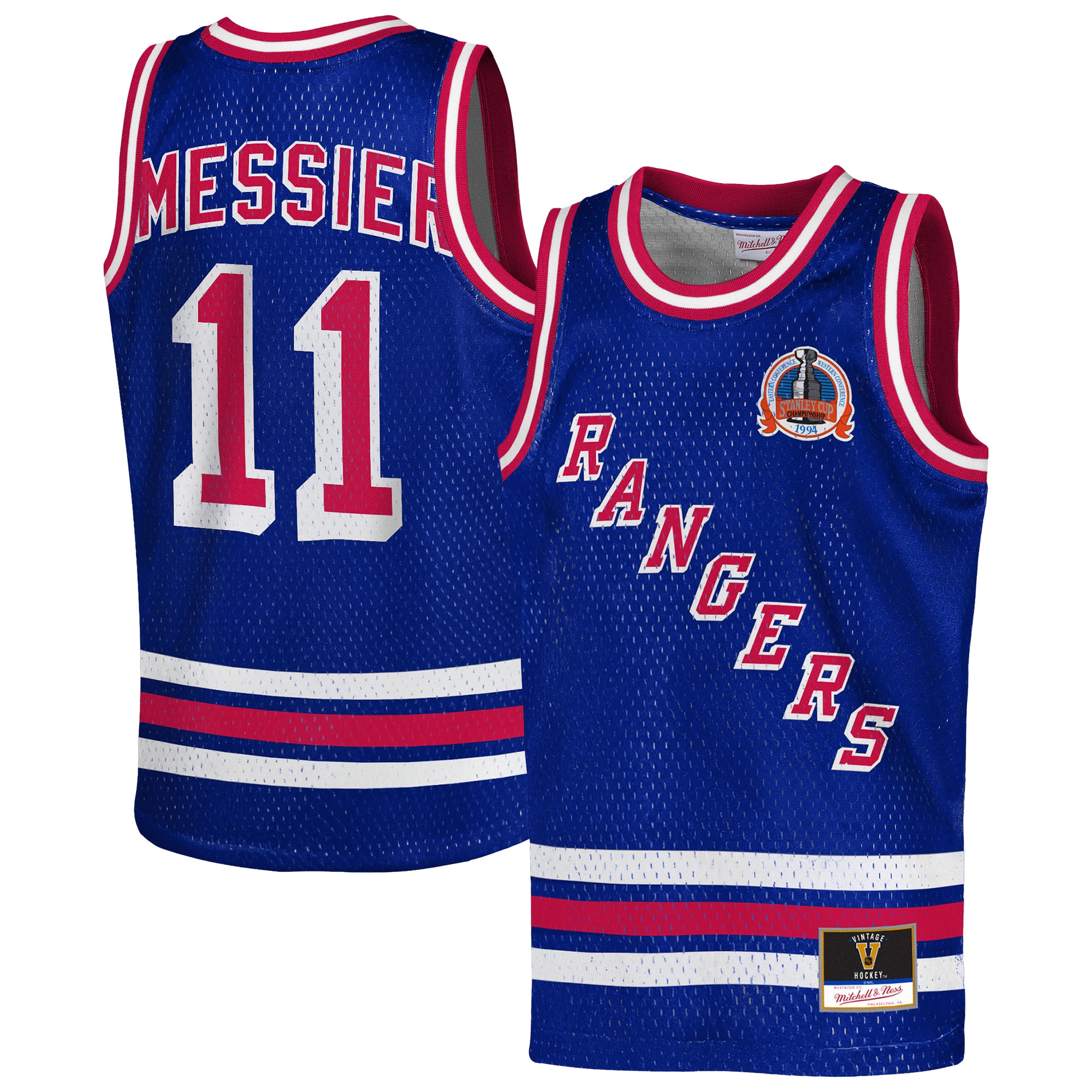 [SJH] Mark Messier New York Rangers Maxxed Out Fashion Basketball Jersey - Blue