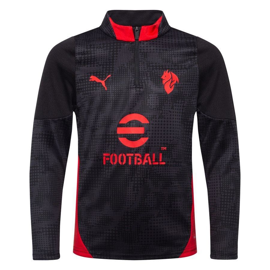 Milan Training Shirt 1/4 Zip - PUMA Black/For All Time Red Kids