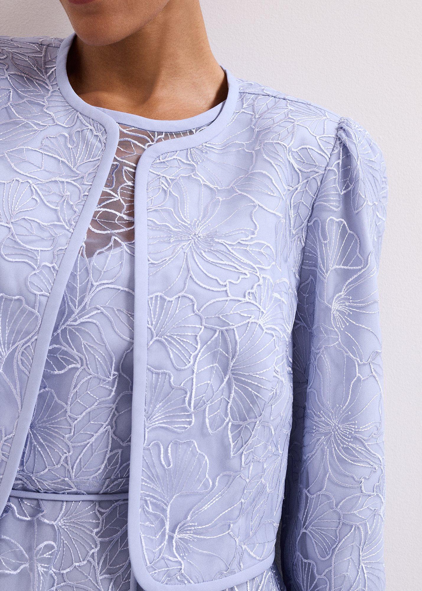 Sakura Blue Embroidered Jacket