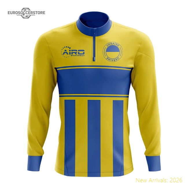 Ukraine Concept Football Half Zip Midlayer Top (Yellow-Blue)