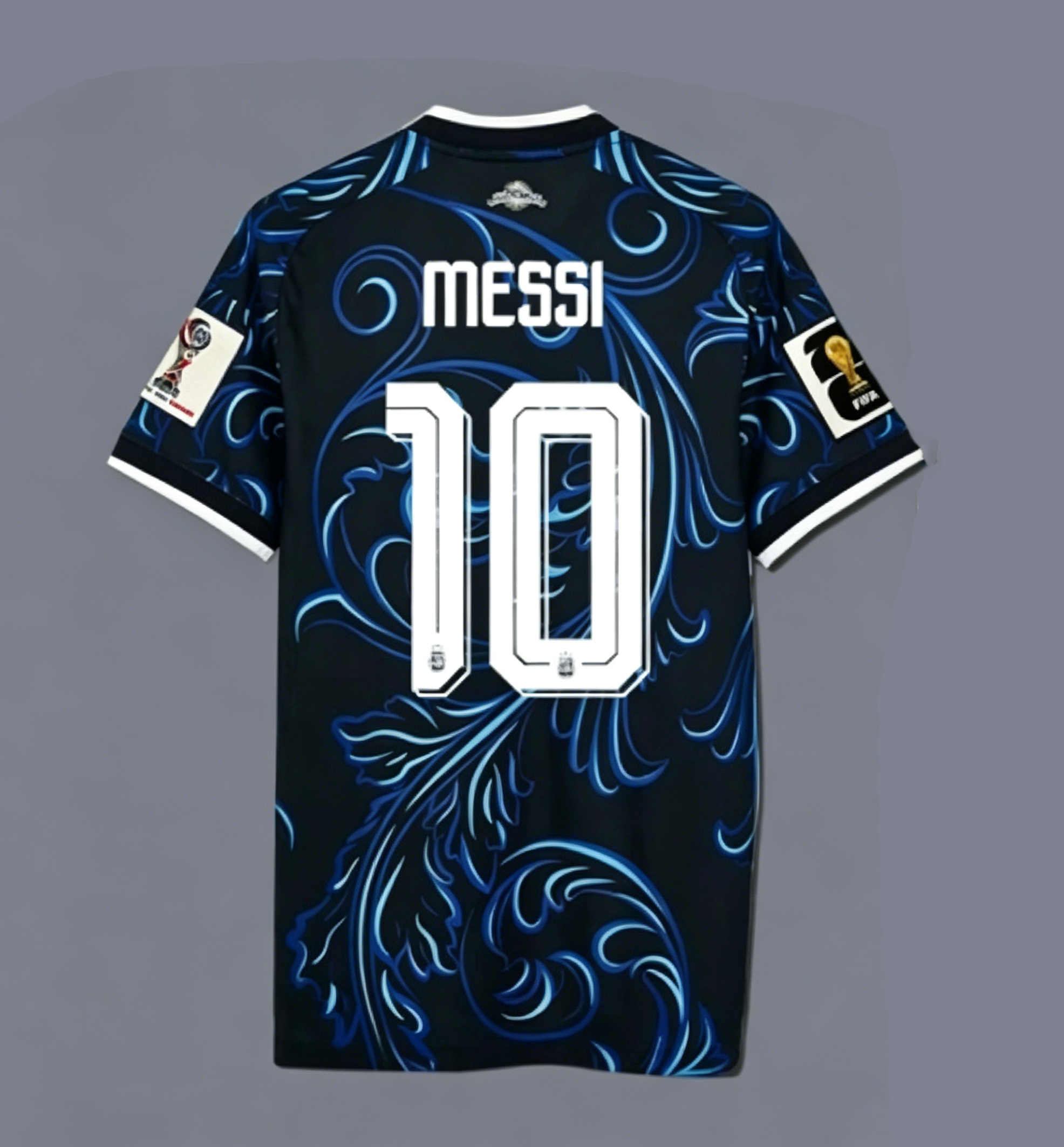 [FSOUK] Argentina Lionel Messi 10 Black Pattern Away Jersey Men 2026 World Cup