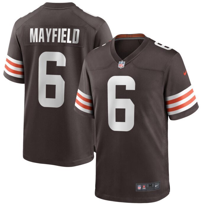 None Men's Record-Breaker CLE Browns Top-Grade Jersey Football Appar